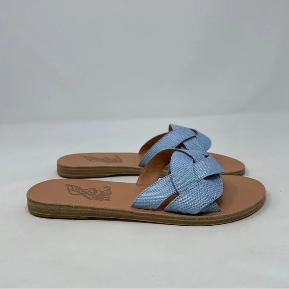 Ancient Greek Sandals Arachne Braided Raffia Slide Sandals NWT - Picture 7 of 12